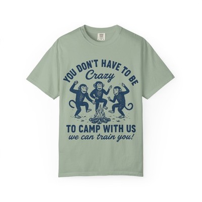 Comfort Colors Campfire T-Shirt Crazy Monkeys Camping Graphic Tee Unisex