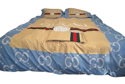 Genuine Gucci King Comforter Blanket +Sheet & 2 Pillow Cases Huge RARE READ