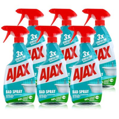 Ajax Bad Spray Badreiniger 500ml - Entfernt Kalk & Seifenreste (6er Pack)