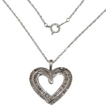 1/2ct NATURAL DIAMOND Heart Necklace WITH PAPERWORK