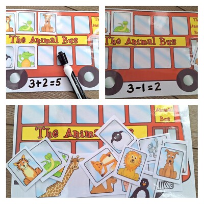Zählen/Addition/Subtraktion auf 10 Busse. Fun Teaching Resources KS1 EYFS