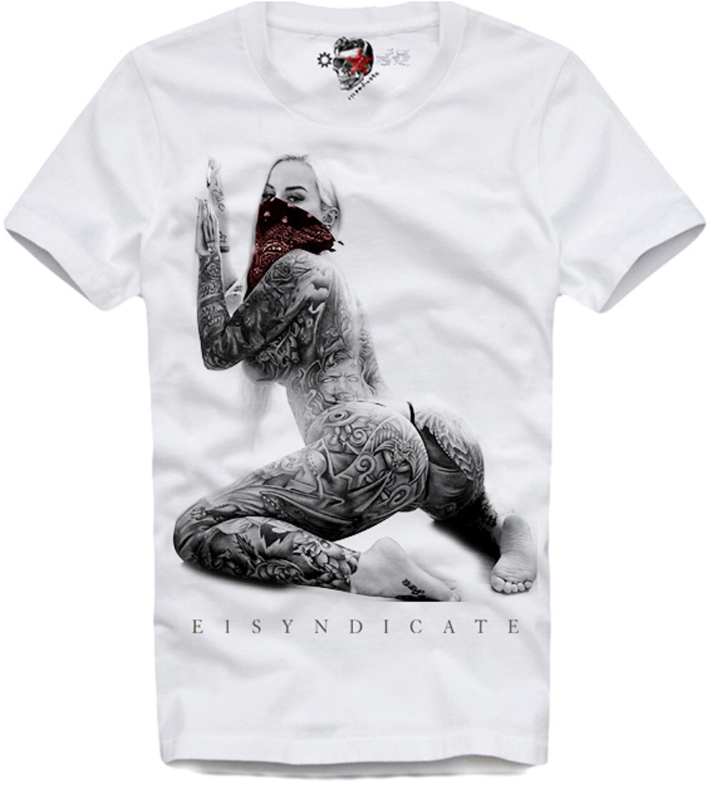 E1SYNDICATE T SHIRT BOMBSHELL FULL BODY TATTOO BABE ACT INKED PORN   sexy tattoo babe Porn Image