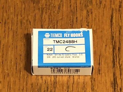 100 Tiemco Nymph Fly Hooks, TMC 2488H Size 22, Fly Tying