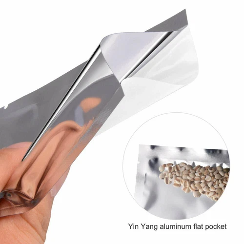 100X Heat Seal Foil Bags Sealer Pouches Storage Bag Aluminium Food Grade Silver - Picture 9 of 14