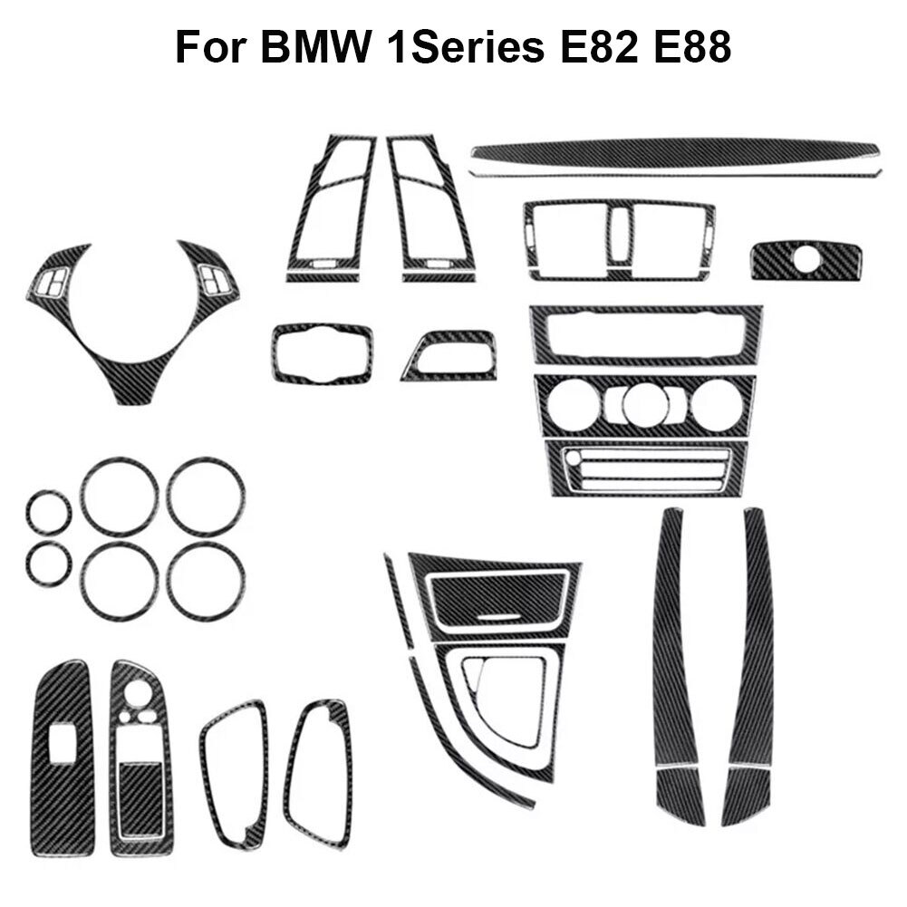Carbon Fiber Full Interior Set 39Pcs Trim Kit For BMW 1 Series E82 E88