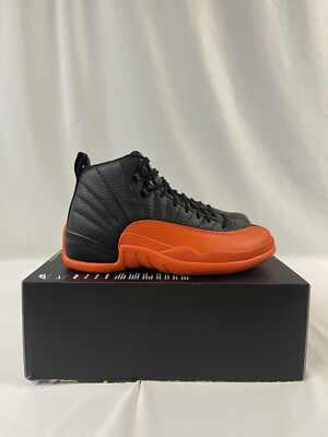Nike Air Jordan 12 Brilliant Orange Black FD9101-081 Womens Size 8