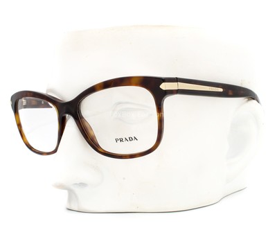 Prada VPR 10R 2AU-1O1 Eyeglasses Glasses Brown Havana w/ Gold Logo 55-17-140