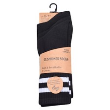 New Black Men's Cushioned Socks   Ultimate Comfort  Support for Everyday Wear
