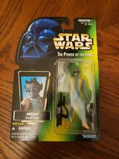 Kenner Star Wars Power Of The Force Green Card Greedo Action Figure Blaster MOC
