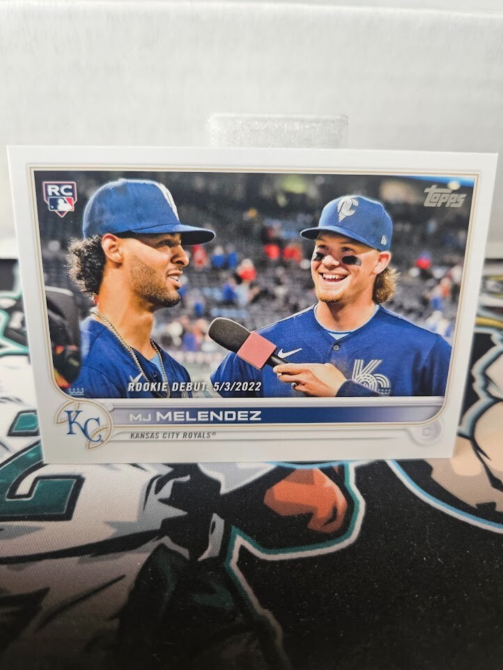 2022 Topps Update Rookie Debut #US73 MJ Melendez Rookie w/ Bobby Witt Jr.