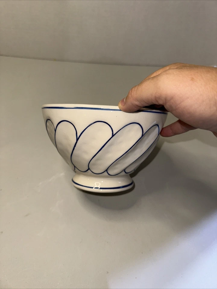 Molly Hatch Anthropologie White/Blue Cow Bowl - Image 3 of 4