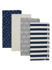 Gerber Baby Boys 4 Pack Organic Cotton Flannel Blankets NEW Stripes, Stars, Logo