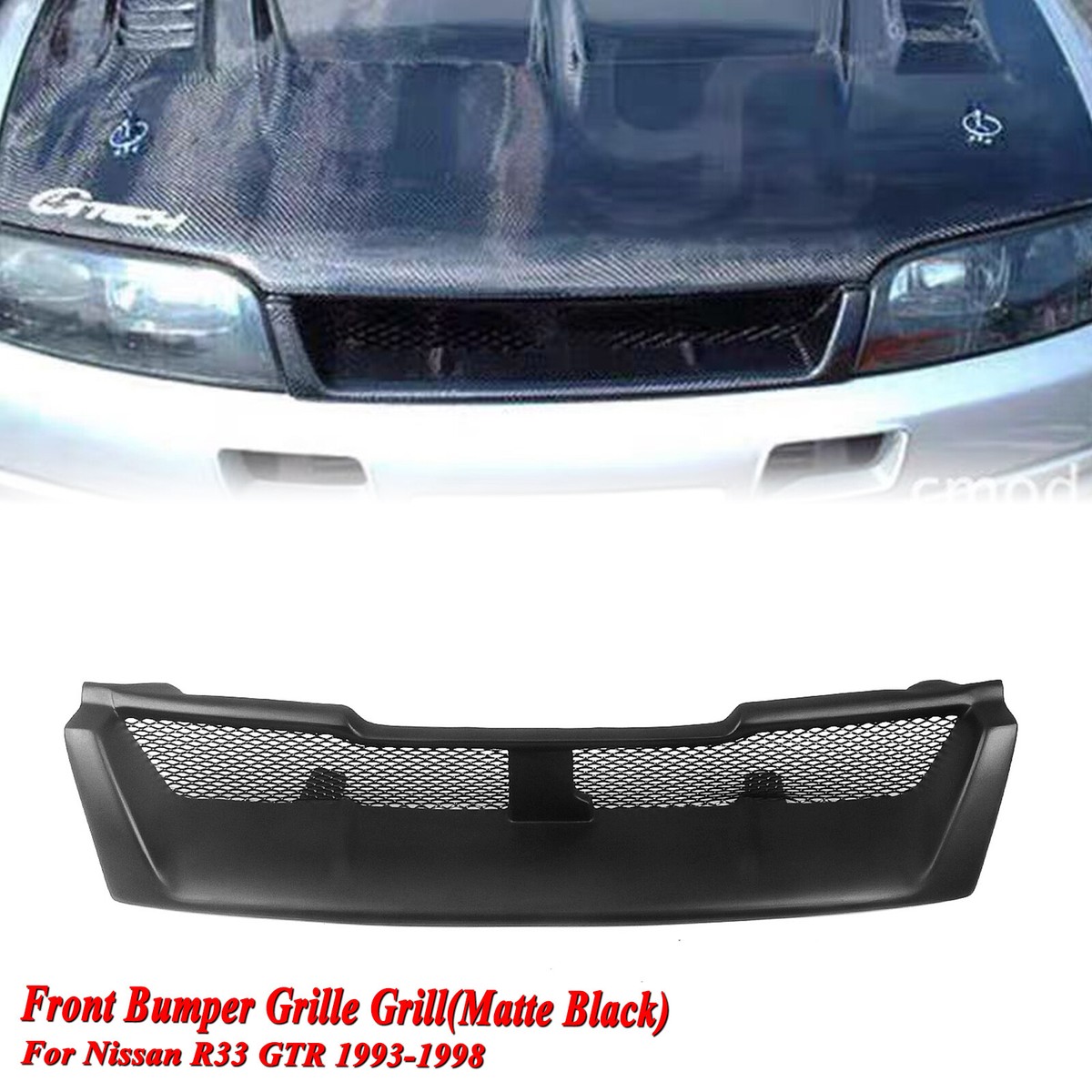 Car Front Bumper Grille Mesh Grill For Nissan R33 GTR 1993-1998
