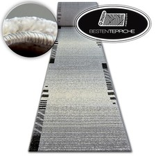 Sehr Dick und Weich Modernen Läufer SHADOW Silber - Streifen Breite 70 - 120 cm
