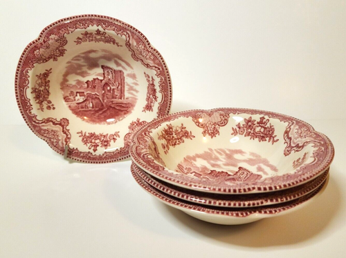Johnson Brothers England Cranberry Castle Bowl set of 4