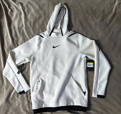 Nike Pro Pullover Training Hoodie White Black Size Small Men's BV5572-030
