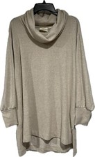 MAEVE by Anthropologie Women's Beige  Cowl Neck Dress Tunic  Size L EUC