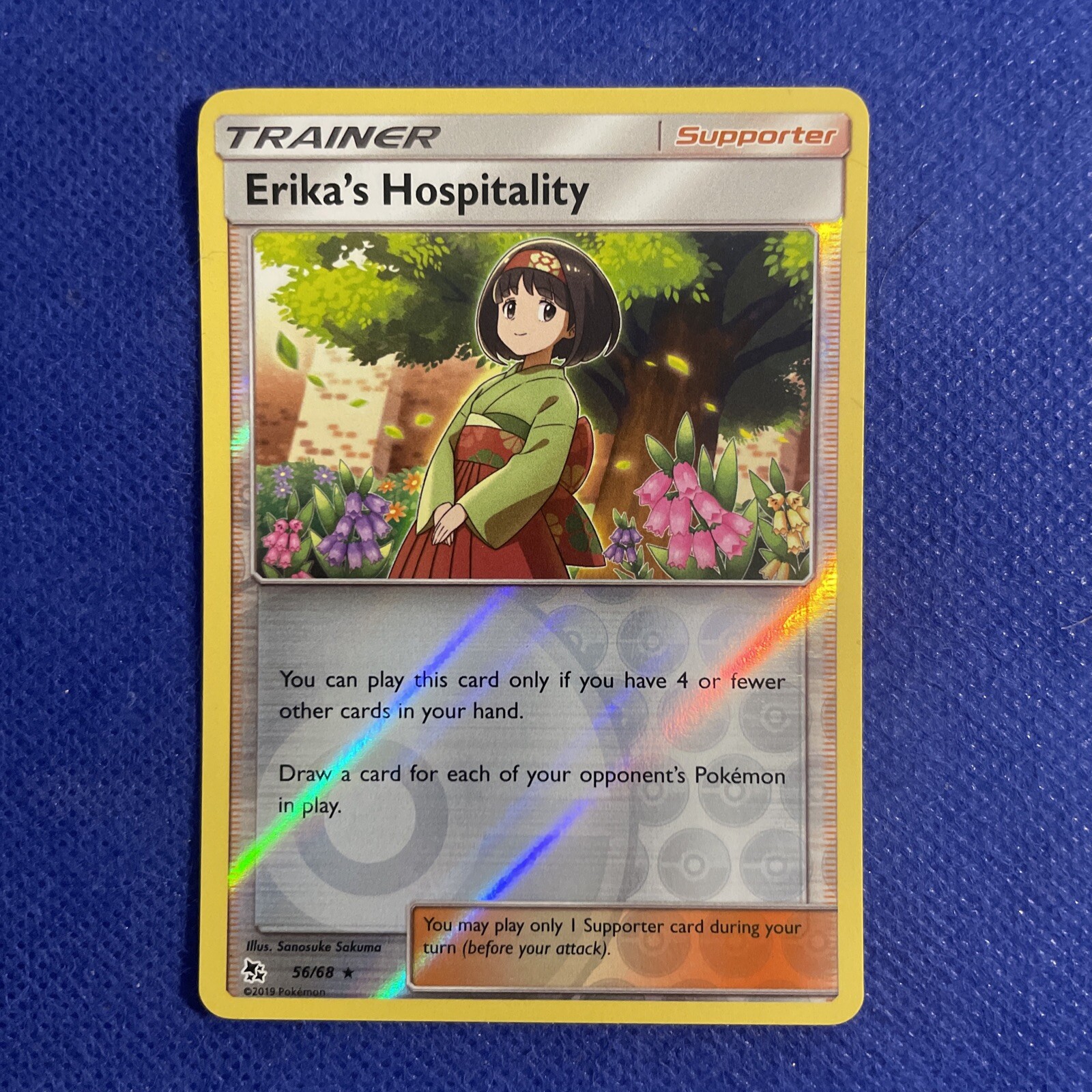 Erika's Hospitality 56/68 NM Reverse Holo Hidden Fates Near Mint Pokemon Card