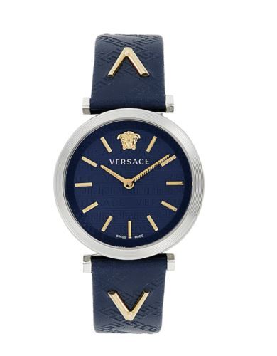 Versace Stainless Steel & Leather Strap Women display picture 3