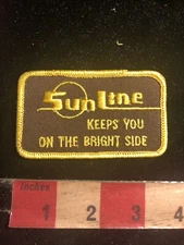 Vtg SUNLINE KEEPS YOU ON THE BRIGHT SIDE Advertising Patch 20E7