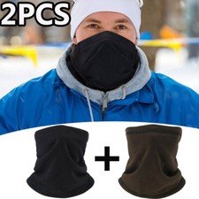 2PCS Winter Fleece Windproof Neck Gaiter Tube Warmer Face Mask Outdoor Sports