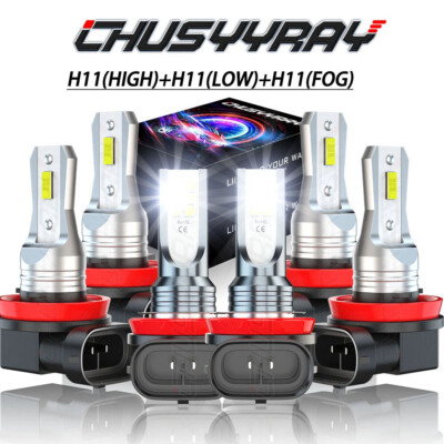 for Nissan Altima 2007-2017 6x LED Headlight + Fog Light Bulbs Upgrade Pkg Kit
