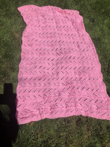 pink baby shawl