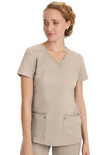 Khaki Healing Hands Purple Label Juliet V Neck Top 2245 KHAKI