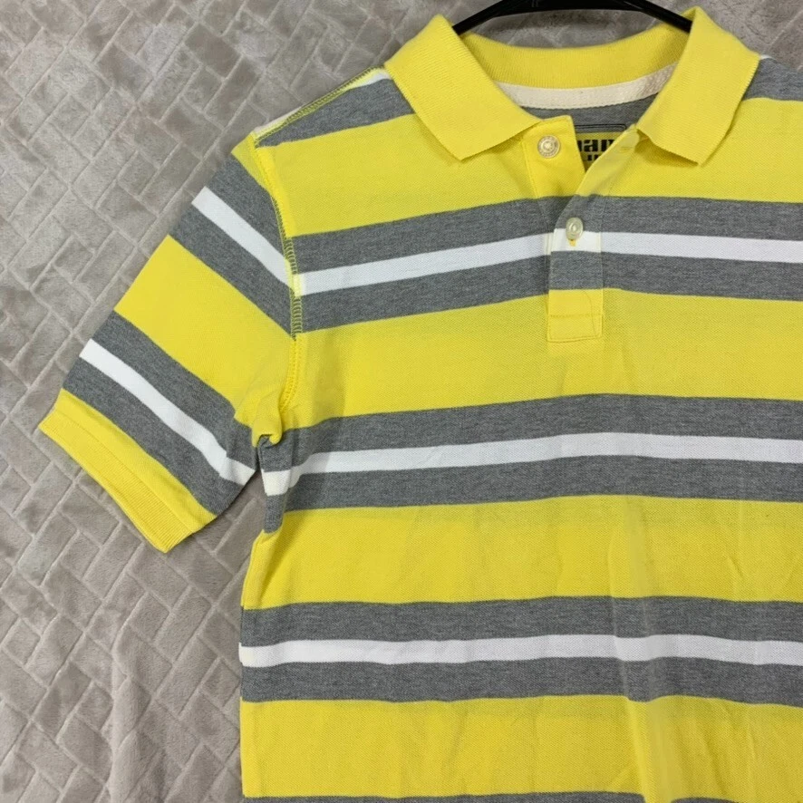 Camisa polo mediana Urban Pipeline para niños a rayas amarillas brillantes manga corta Foto 3 de 4