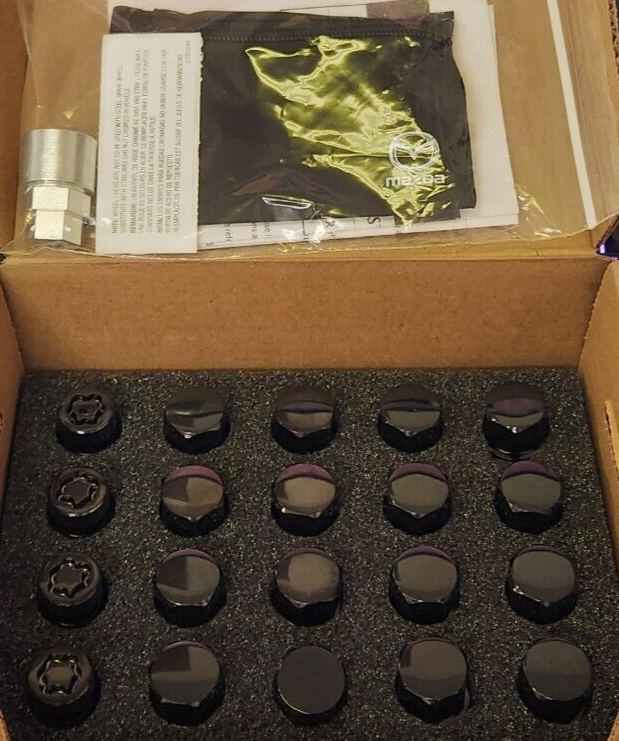 Mazda C9S3V9790 Lug Nut Wheel Lock Set Black NIB 16 Lugs + 4 Locks