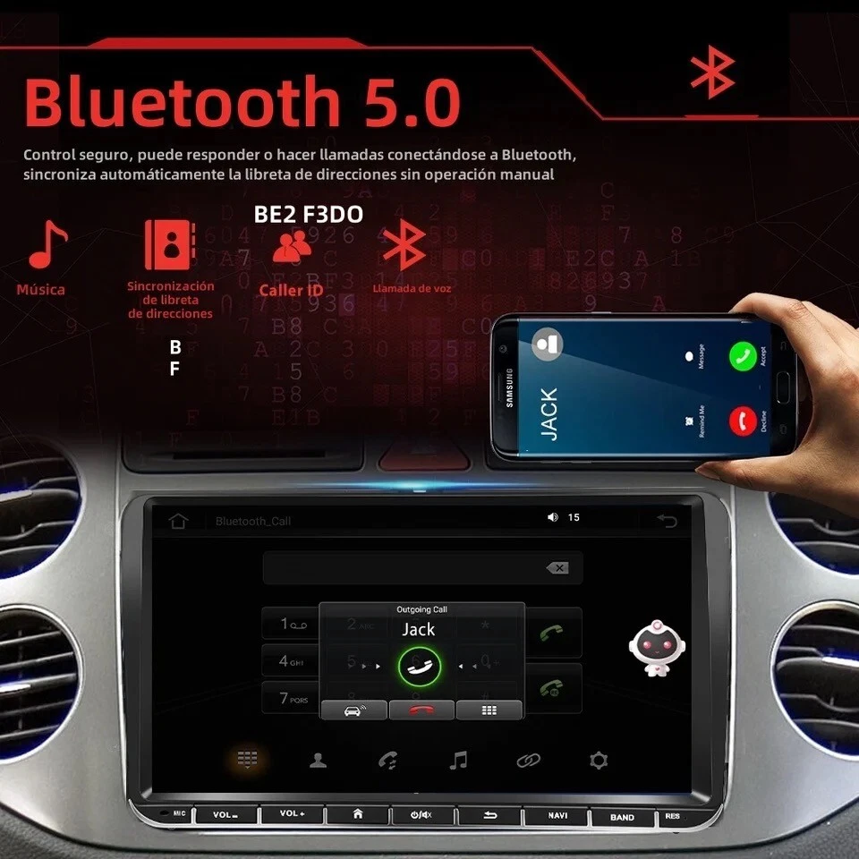Radio Android  VW Touran 2003-2013 CarPlay AndroidAuto 2Gb/32Gb - Imagen 3 de 4