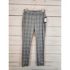Tommy Hilfiger Women's Gray Plaid Mid Rise Stretch Skinny Dress Pants Size 4 NWT