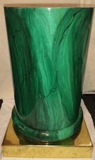 Vintage Italian Aldo Tura Green Malachite Pedestal or Column Italy Artist