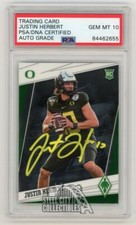 Justin Hebert 2020 Chronicles Draft Picks Phoenix Auto Rookie Card #5 PSA/DNA 10