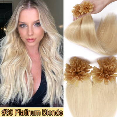 Bonding Haar 100% Remy Echthaar Keratin Extensions 200 Strähnen 100g Glatt Blond