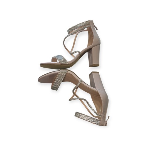 Top Moda Sandals Taupe Rhinestone Women's Size 7 - Picture 6 of 8