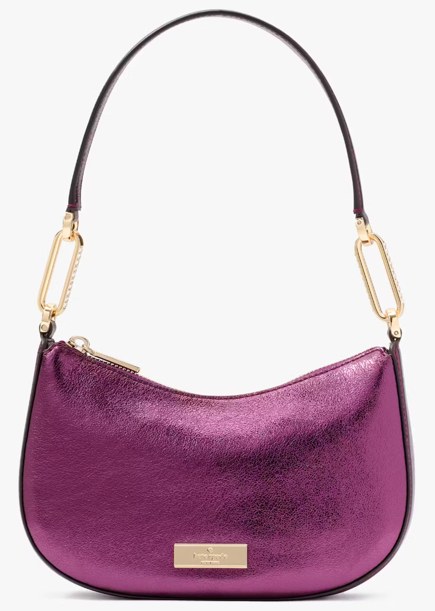 Kate Spade Plum Bag with Gold Accents Kate Spade New York velvet purse, plum/deep purple... | Depop main image 3