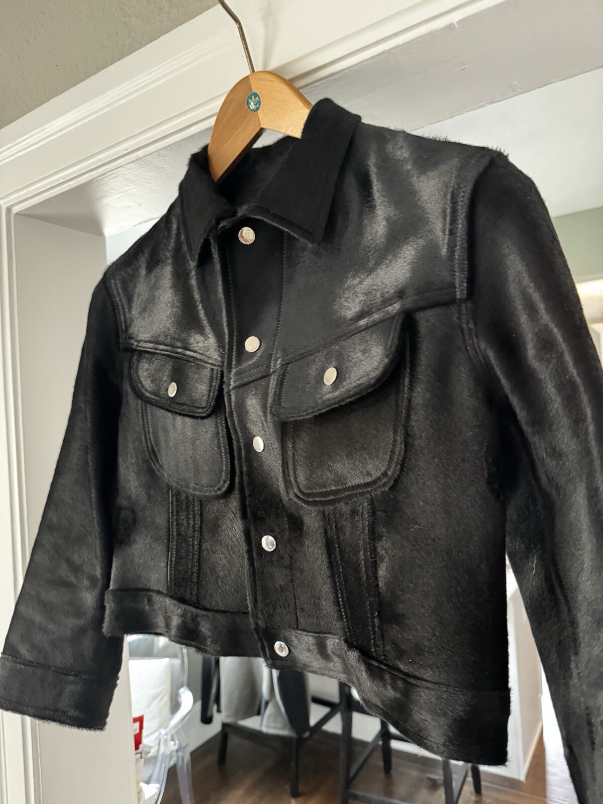 Giacca camionista Ralph Lauren Black Label pony pelle di vitello ritagliata 12