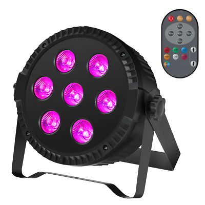 7X15W LED Par Can Lights DMX RGBW Strobe DJ Disco Lights Stage Lighting w/Remote