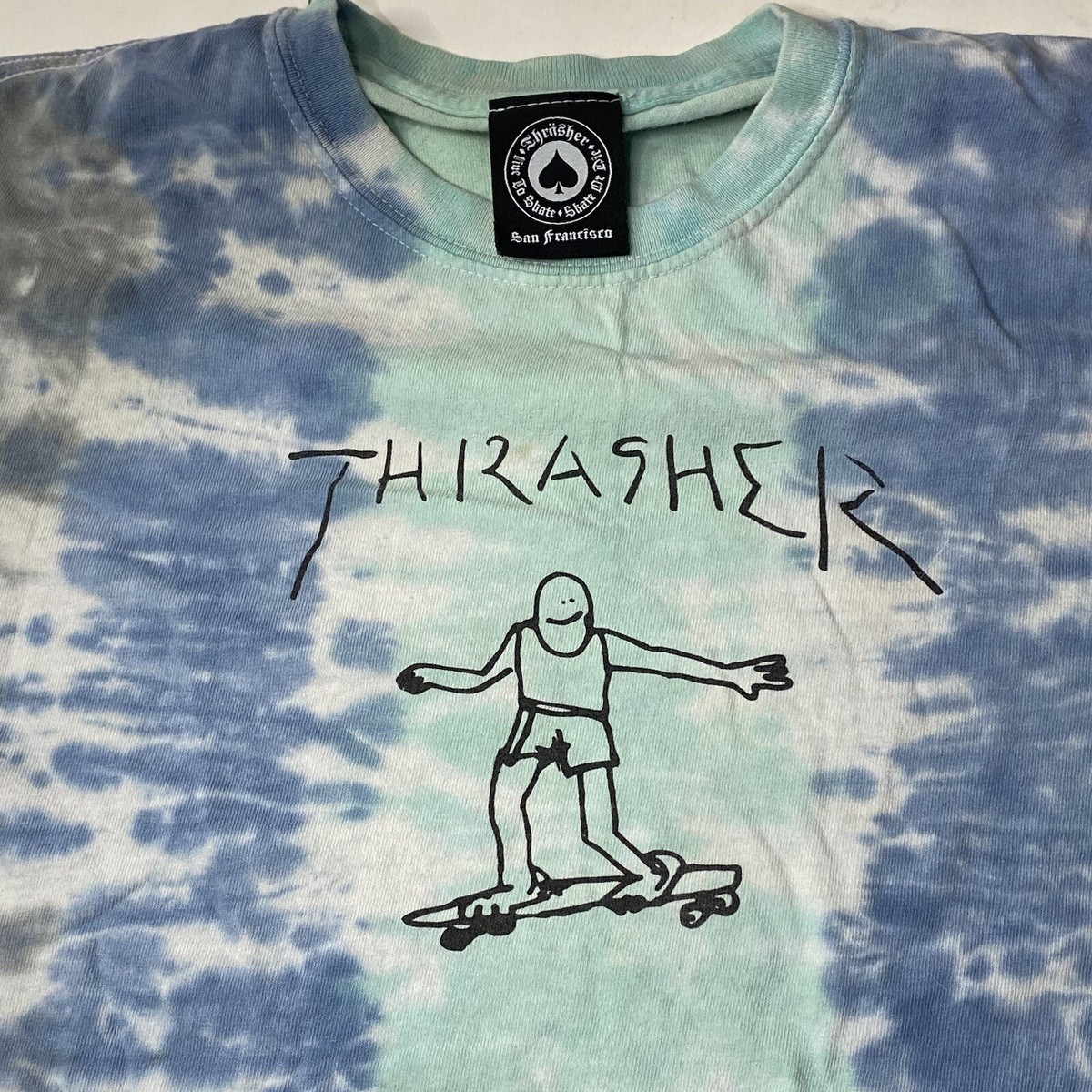 Vintage Thrasher Skating Skateboard Logo T Shirt Tie Dye Medium M