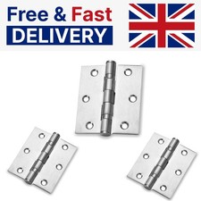 DOMIRA Polished Chrome 3" & 4" Ball Bearing Internal Door Hinges with Fixings