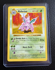 Pokémon Base Set Shadowless Nidorino 37/102 NM Near Mint
