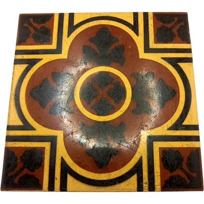 Square Gothic Window Antique Godwin Encaustic Gothic Revival 15cm Square Collectible Tile ...