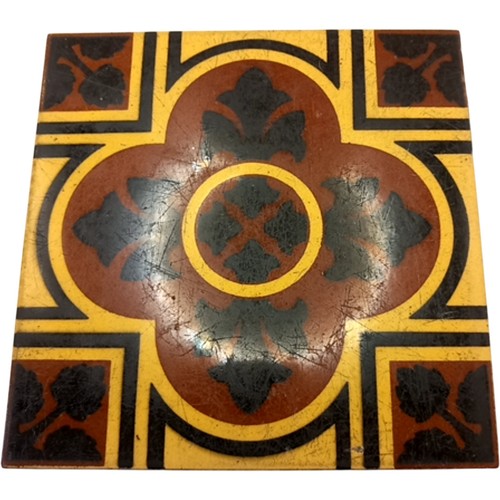 Rustic Encaustic Tile Antique Godwin Encaustic Gothic Revival 15cm Square Collectible Tile ...