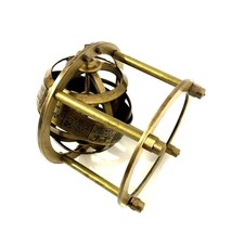 Antique Brass Engraved Armillary Sphere Astrolabe Maritime Nautical Collectible