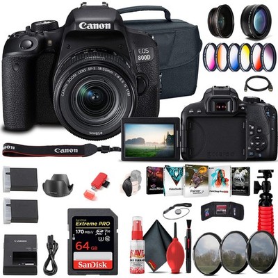 Canon EOS Rebel 800D / T7i DSLR Camera with 18-55 Lens 1895C002 + More