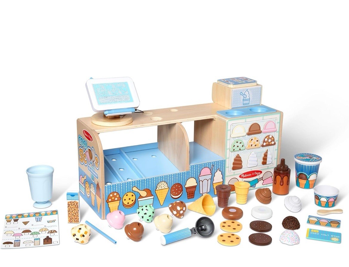Melissa & Doug Wooden Cool Scoops Ice Creamery – Pretend Play Age 3+