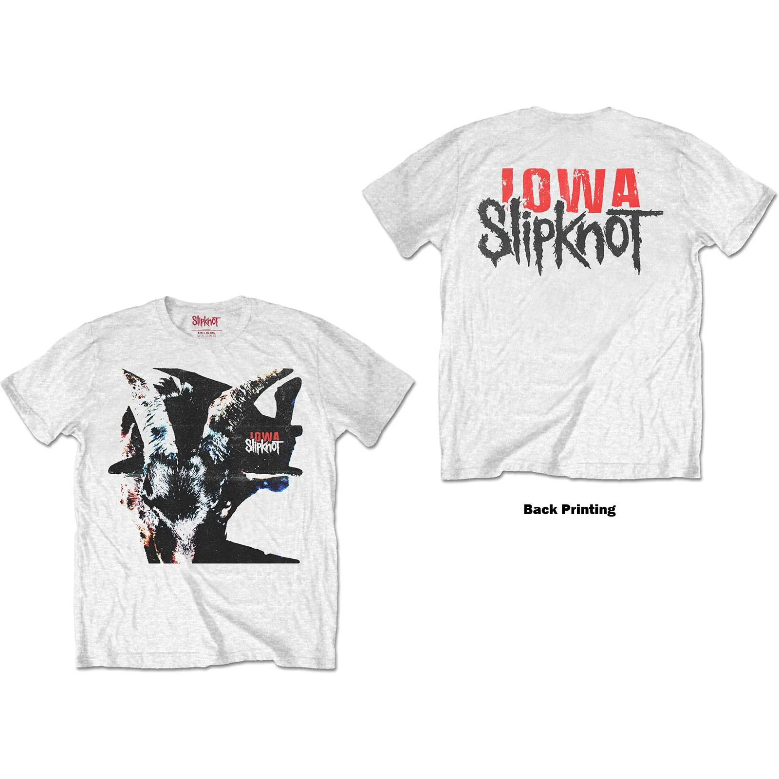 Slipknot | Unisex T-shirt Iowa Goat Shadow Back Print | Medium