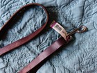 NWT 6FT Genuine Leather Dog Leash / Lead with Brass Hardware, Chestnut Brown — photo 2