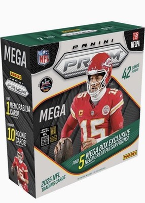 2025 Panini Prizm Football Trading Card Factory Sealed Mega Box